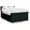 Image de vidaXL Sommier à lattes de lit avec matelas Noir 160x200 cm Tissu