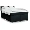 Image de vidaXL Sommier Ã  lattes de lit avec matelas Noir 160x200 cm Tissu