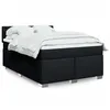 Image de vidaXL Sommier à lattes de lit avec matelas Noir 160x200 cm Tissu