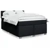 Image de vidaXL Sommier Ã  lattes de lit avec matelas Noir 160x200 cm Tissu
