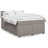 Image de vidaXL Sommier à lattes de lit avec matelas Taupe 160x200 cm Tissu