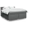 Image de vidaXL Sommier à lattes de lit avec matelas Gris foncé 180x200cm Tissu