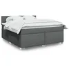 Image de vidaXL Sommier Ã  lattes de lit avec matelas Gris foncÃ© 180x200cm Tissu