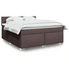 Image de vidaXL Sommier à lattes de lit avec matelas Marron foncé 180x200 cm