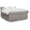 Image de vidaXL Sommier Ã  lattes de lit avec matelas Taupe 180x200 cm Tissu