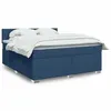Image de vidaXL Sommier à lattes de lit avec matelas Bleu 180x200 cm Tissu