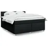 Image de vidaXL Sommier Ã  lattes de lit avec matelas Noir 180x200 cm Tissu