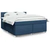Image de vidaXL Sommier à lattes de lit avec matelas Bleu 180x200 cm Tissu
