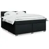 Image de vidaXL Sommier à lattes de lit avec matelas Noir 180x200 cm Tissu