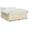 Image de vidaXL Sommier à lattes de lit avec matelas Crème 180x200 cm Tissu