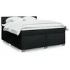 Image de vidaXL Sommier à lattes de lit avec matelas Noir 180x200 cm Tissu