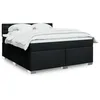 Image de vidaXL Sommier Ã  lattes de lit avec matelas Noir 180x200 cm Tissu