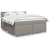 Image de vidaXL Sommier à lattes de lit avec matelas Taupe 180x200 cm Tissu