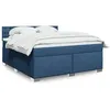 Image de vidaXL Sommier à lattes de lit avec matelas Bleu 180x200 cm Tissu