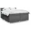 Image de vidaXL Sommier à lattes de lit avec matelas Gris foncé 200x200cm Tissu