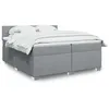 Image de vidaXL Sommier à lattes de lit avec matelas Gris clair 200x200cm Tissu