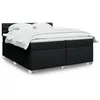 Image de vidaXL Sommier à lattes de lit avec matelas Noir 200x200 cm Tissu