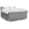 Image de vidaXL Sommier à lattes de lit avec matelas Taupe 200x200 cm Tissu