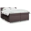 Image de vidaXL Sommier Ã  lattes de lit avec matelas Marron foncÃ© 200x200 cm