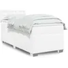 Image de vidaXL Sommier à lattes de lit avec matelas Blanc 100x200cm Similicuir