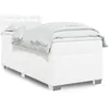 Image de vidaXL Sommier Ã  lattes de lit avec matelas Blanc 100x200cm Similicuir