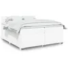 Image de vidaXL Sommier à lattes de lit avec matelas Blanc 200x200cm Similicuir
