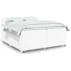 Image de vidaXL Sommier Ã  lattes de lit avec matelas Blanc 200x200cm Similicuir