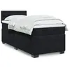 Image de vidaXL Sommier à lattes de lit avec matelas Noir 90x190 cm Velours