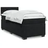 Image de vidaXL Sommier Ã  lattes de lit avec matelas Noir 90x190 cm Velours