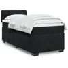 Image de vidaXL Sommier Ã  lattes de lit avec matelas Noir 90x190 cm Velours