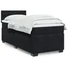 Image de vidaXL Sommier à lattes de lit avec matelas Noir 90x200 cm Velours