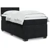 Image de vidaXL Sommier Ã  lattes de lit avec matelas Noir 90x200 cm Velours
