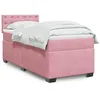 Image de vidaXL Sommier à lattes de lit avec matelas Rose 90x200 cm Velours