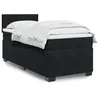 Image de vidaXL Sommier à lattes de lit avec matelas Noir 90x200 cm Velours