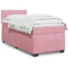 Image de vidaXL Sommier à lattes de lit avec matelas Rose 90x200 cm Velours