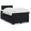 Image de vidaXL Sommier à lattes de lit avec matelas noir 120x190 cm velours