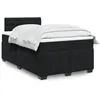 Image de vidaXL Sommier Ã  lattes de lit avec matelas noir 120x190 cm velours