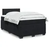 Image de vidaXL Sommier à lattes de lit avec matelas Noir 120x200 cm Velours