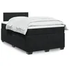 Image de vidaXL Sommier Ã  lattes de lit avec matelas Noir 120x200 cm Velours