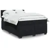 Image de vidaXL Sommier à lattes de lit avec matelas Noir 140x190 cm Velours