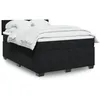 Image de vidaXL Sommier Ã  lattes de lit avec matelas Noir 140x190 cm Velours