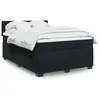 Image de vidaXL Sommier à lattes de lit avec matelas Noir 140x190 cm Velours
