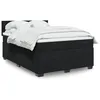 Image de vidaXL Sommier Ã  lattes de lit avec matelas Noir 140x190 cm Velours