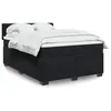 Image de vidaXL Sommier à lattes de lit avec matelas Noir 140x190 cm Velours