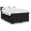 Image de vidaXL Sommier Ã  lattes de lit avec matelas Noir 140x190 cm Velours