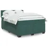Image de vidaXL Sommier à lattes de lit et matelas Vert foncé 140x190cm Velours