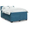Image de vidaXL Sommier à lattes de lit et matelas bleu 140x190 cm velours