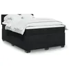 Image de vidaXL Sommier à lattes de lit avec matelas Noir 140x190 cm Velours
