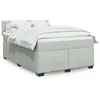 Image de vidaXL Sommier à lattes de lit et matelas Gris clair 140x200cm Velours