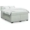 Image de vidaXL Sommier à lattes de lit et matelas Gris clair 160x200cm Velours